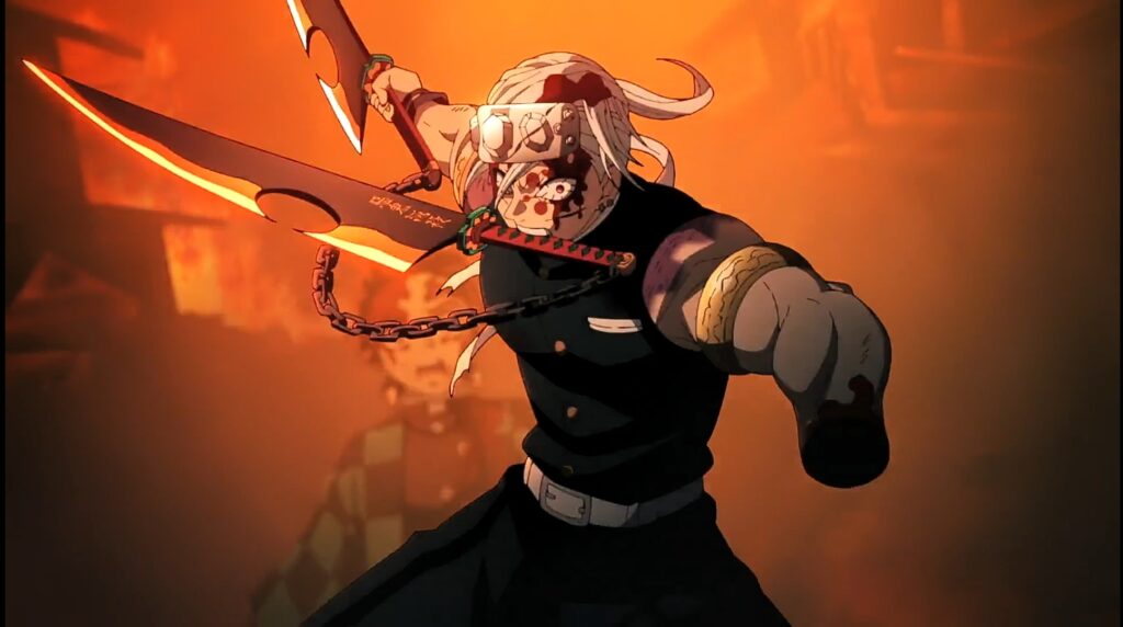 Uzui Tengen even fought with one severed hand to protect his comrades