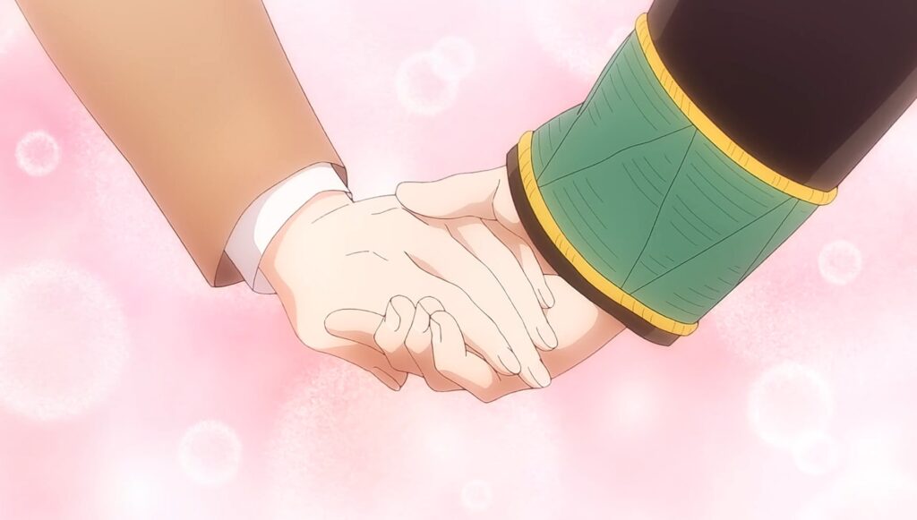 holding hands with a girl