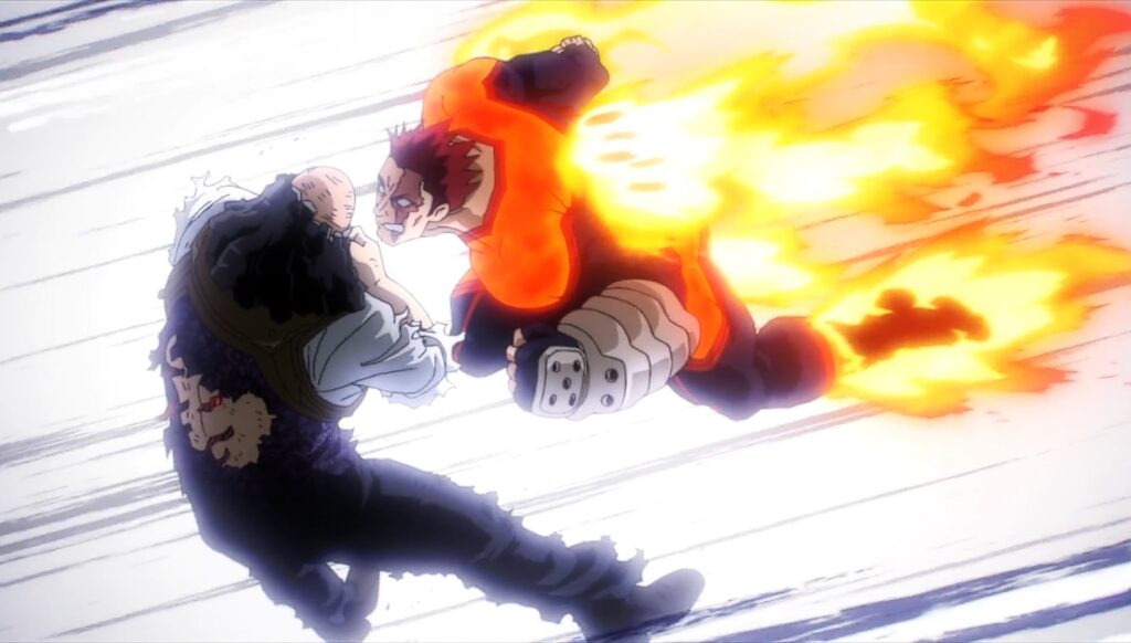 Endeavor attacked All For One with one of his special and strongest moves, vanishing Jetburn