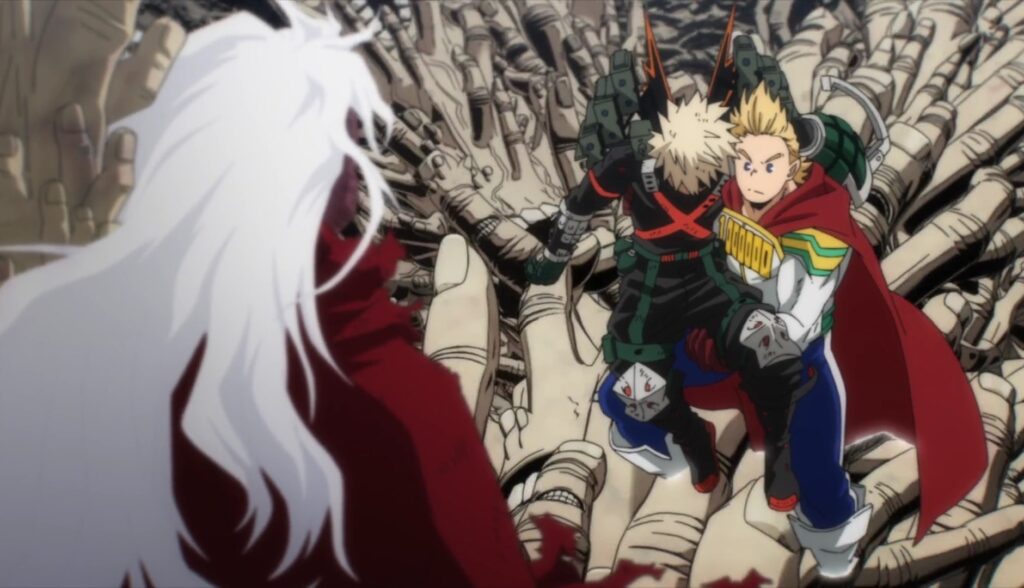 it was to buy enough time for Lemillion to rescue Bakugo from Tomura's grasp, which was a success